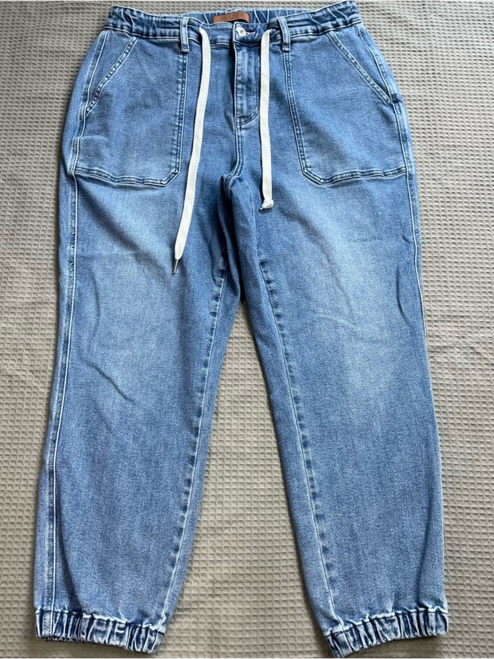Judy Blue Jogger Jeans 16W High Waist Drawstring Stretch Denim